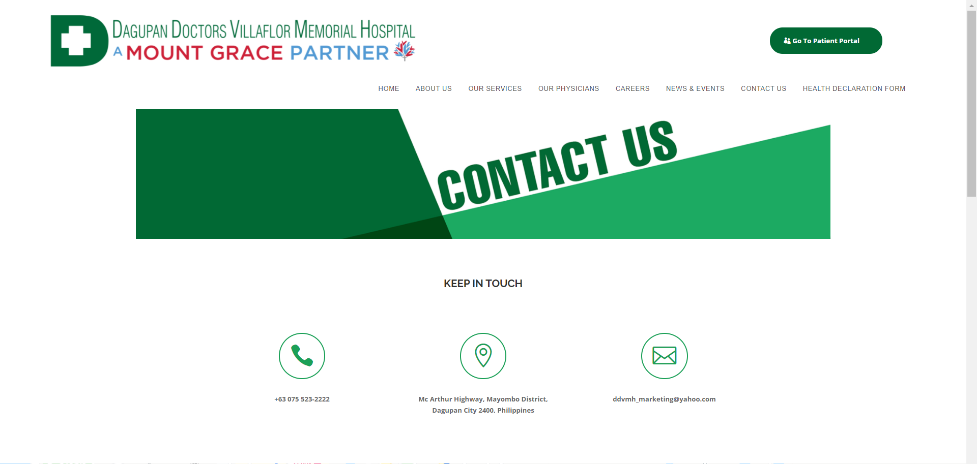 DDVMH Website screenshot 2